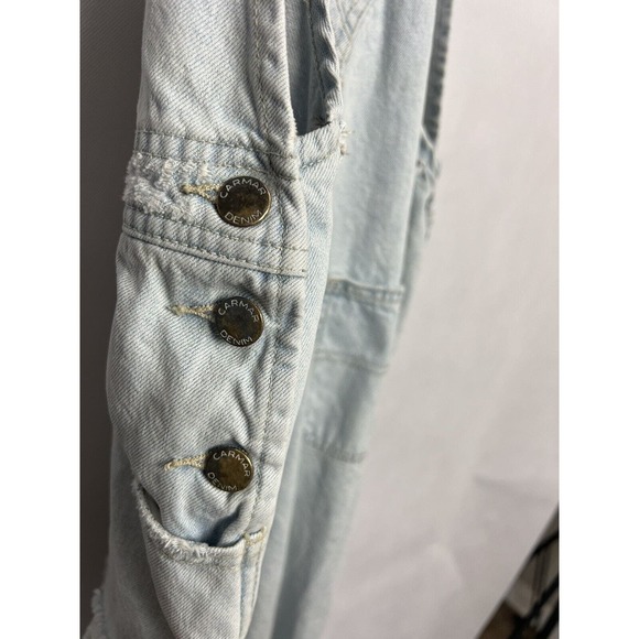Carmar Light Wash Denim Distressed Jeans Overalls Size Small - Picture 9 of 13